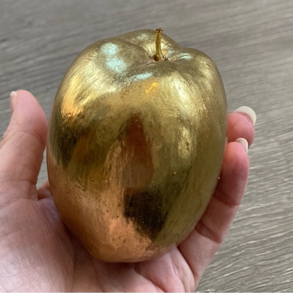 Shiny Gold Lacquer Apple Decor - Picture 2 of 5